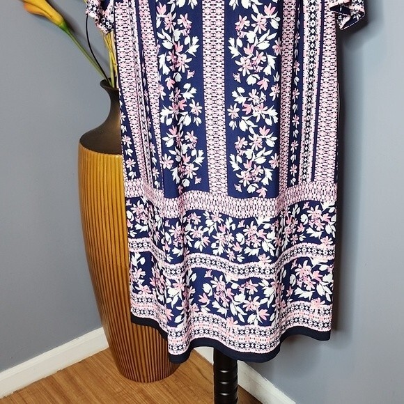 Eliza J Floral Border Print Jersey Dress Size 18W NWT - Picture 5 of 16